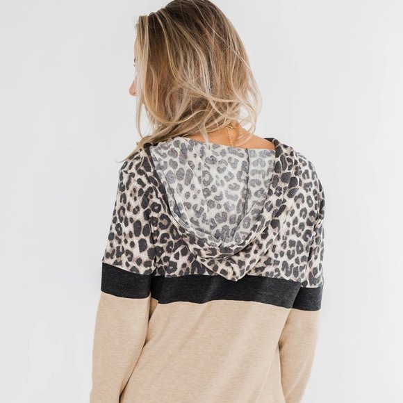 Women's Sweatshirt Hoodie Celebrity Jungle Khaki - Picture 4 of 4